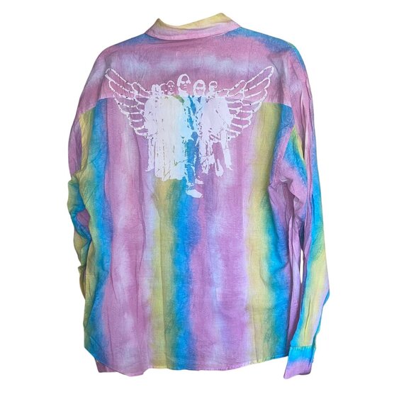 Eight X Mens Shirt Size XXL Multicolor Custom Angel Wing Graphics And Crystal - Picture 8 of 10